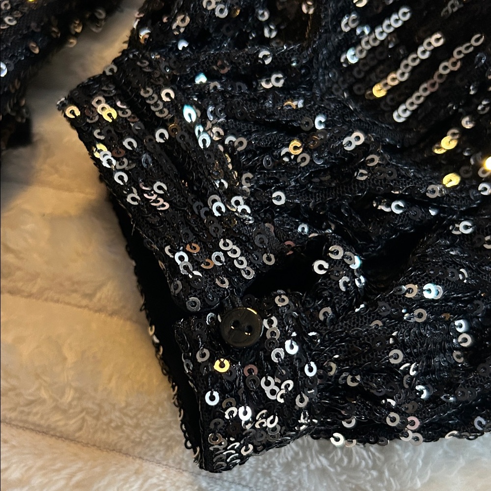 ✨ Zara Black Sequin Mini Dress – Size Small – NWT - Picture 7 of 8